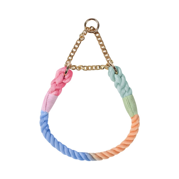 Rainbow Cotton Rope Dog Collar