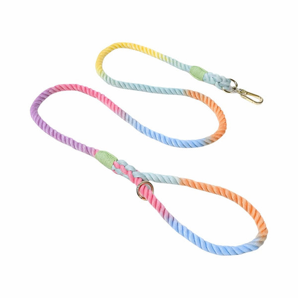 Rainbow Cotton Rope Dog Leash